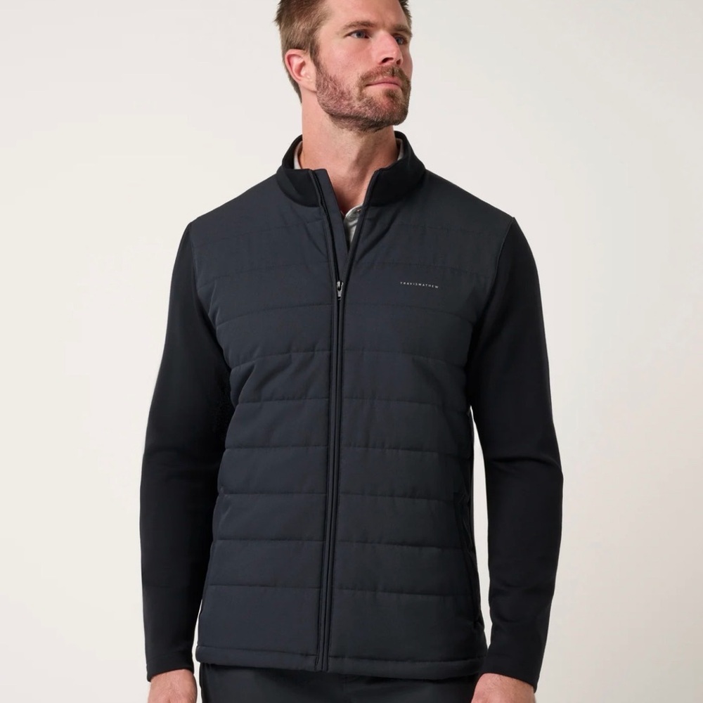 Travis Matthew‎ Point Of Sail Men's Black Quilted Jacket Size Large